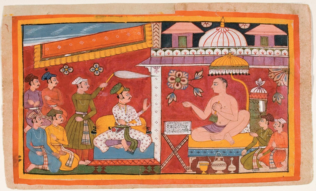 Učitel džinismu přijme prince a jeho družinu od Indian School