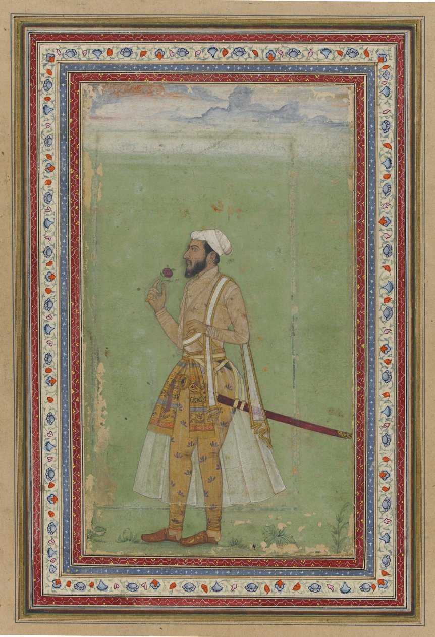 Mughalský hodnostář, cca 1640 (wc a zlato na papíře) od Indian School