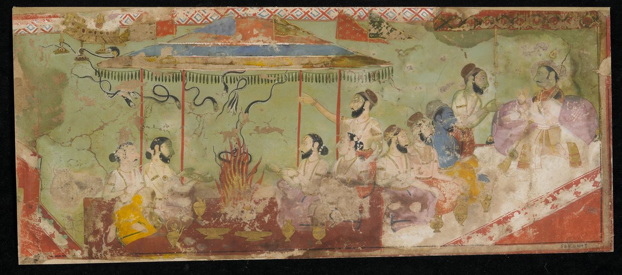 Obětní obřad, album s obrazem, kolem roku 1690 od Indian School