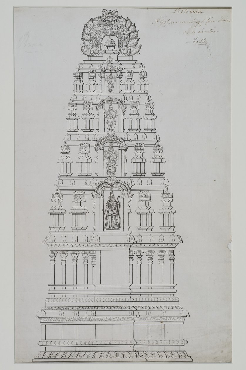 Pětipodlažní gopuram od Indian School