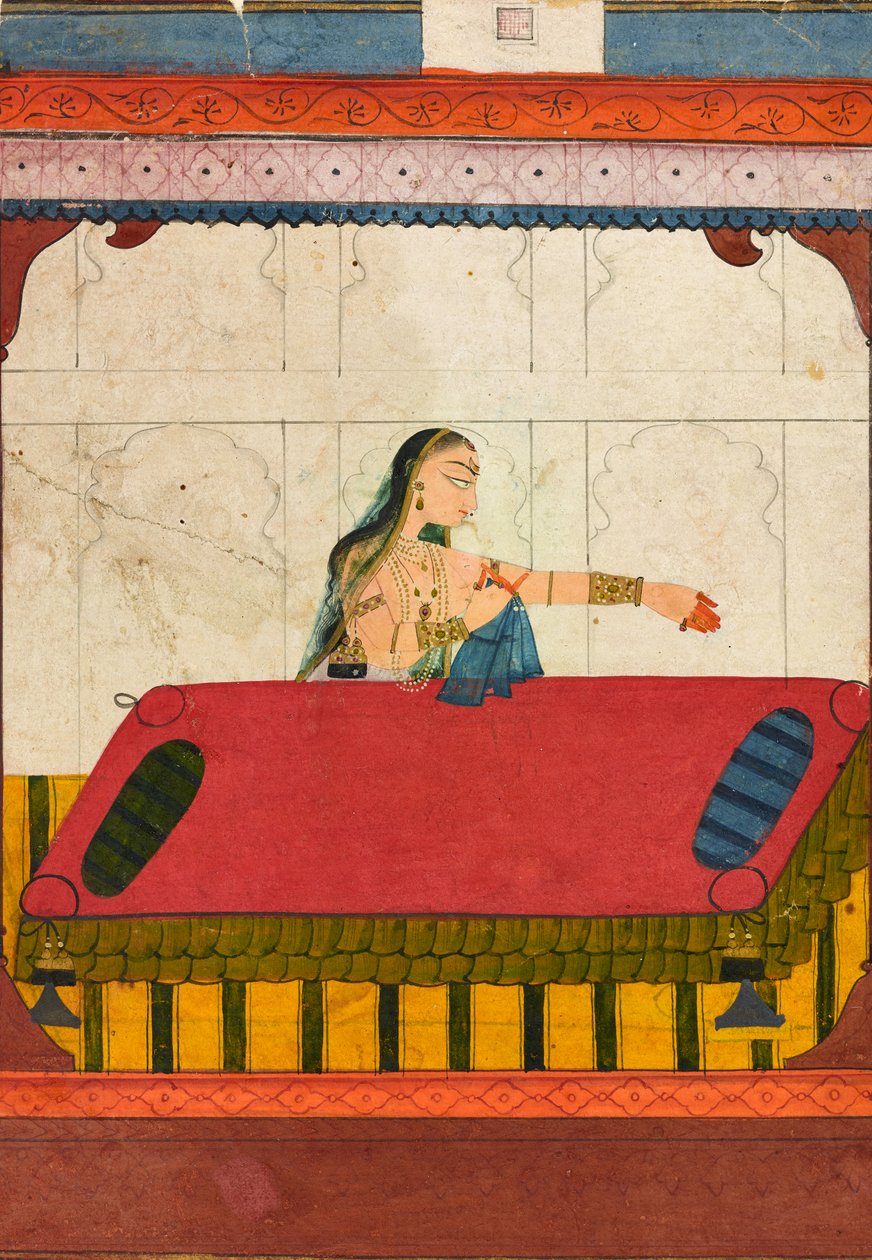 Opuštěný milenec, fragment z Rasamanjari, kolem roku 1710 od Indian School