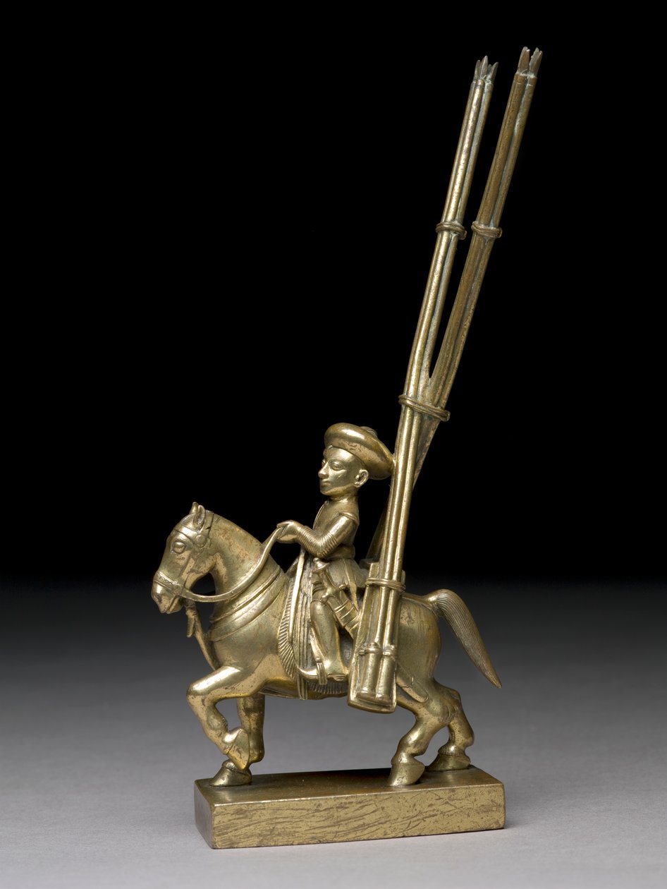 Jízdní válečník s raketomety, Indián, kolem 1795 (mosaz) od Indian School