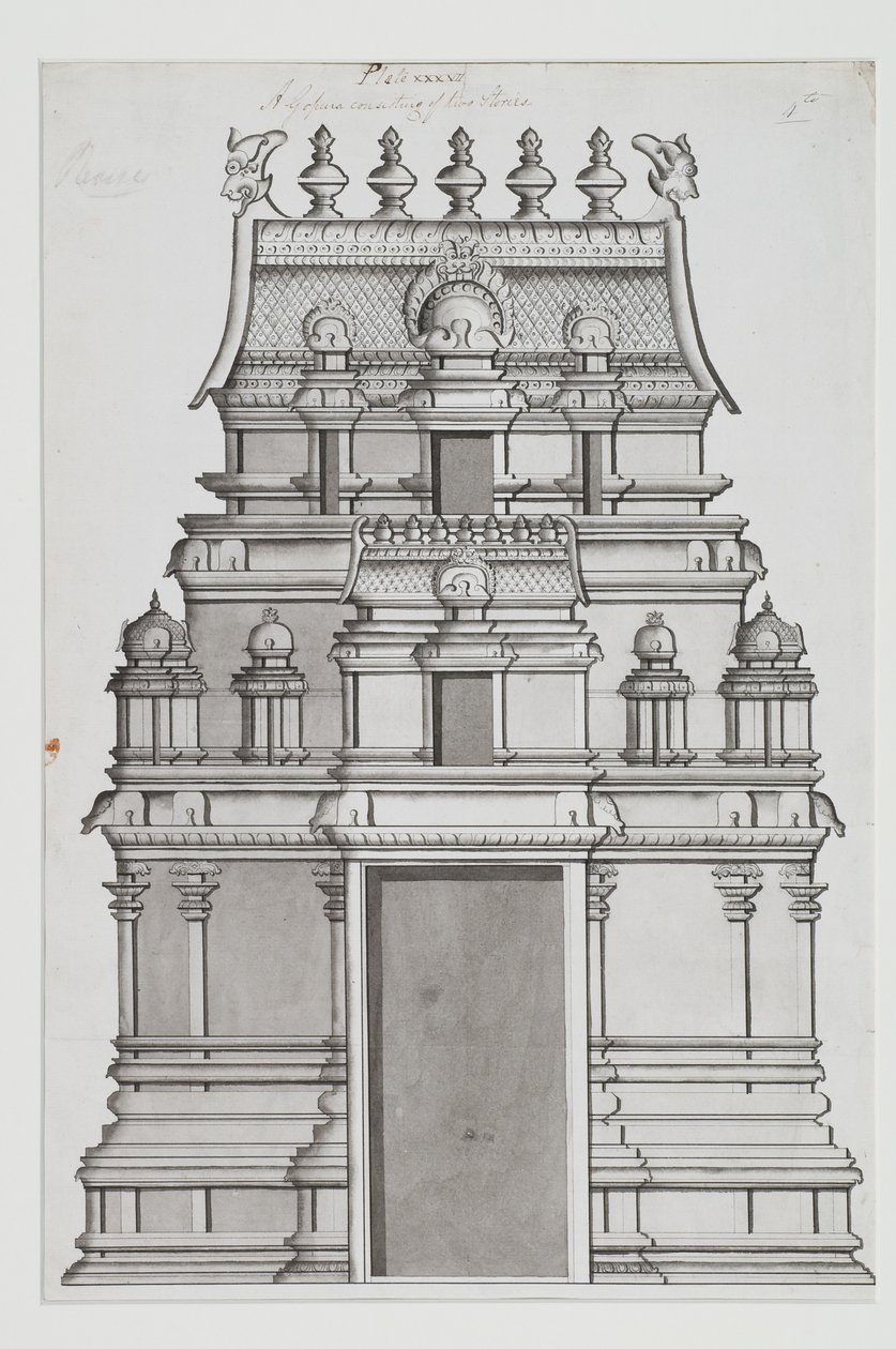 Dvoupatrový gopuram od Indian School