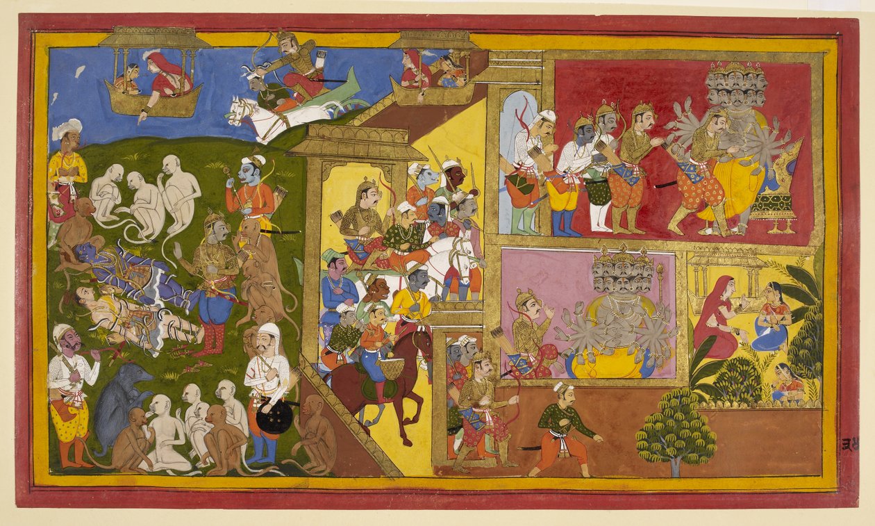 Add.15297(1), f.34 Sahibdin a dílna, Rama and Lakshmana Bound, z 
