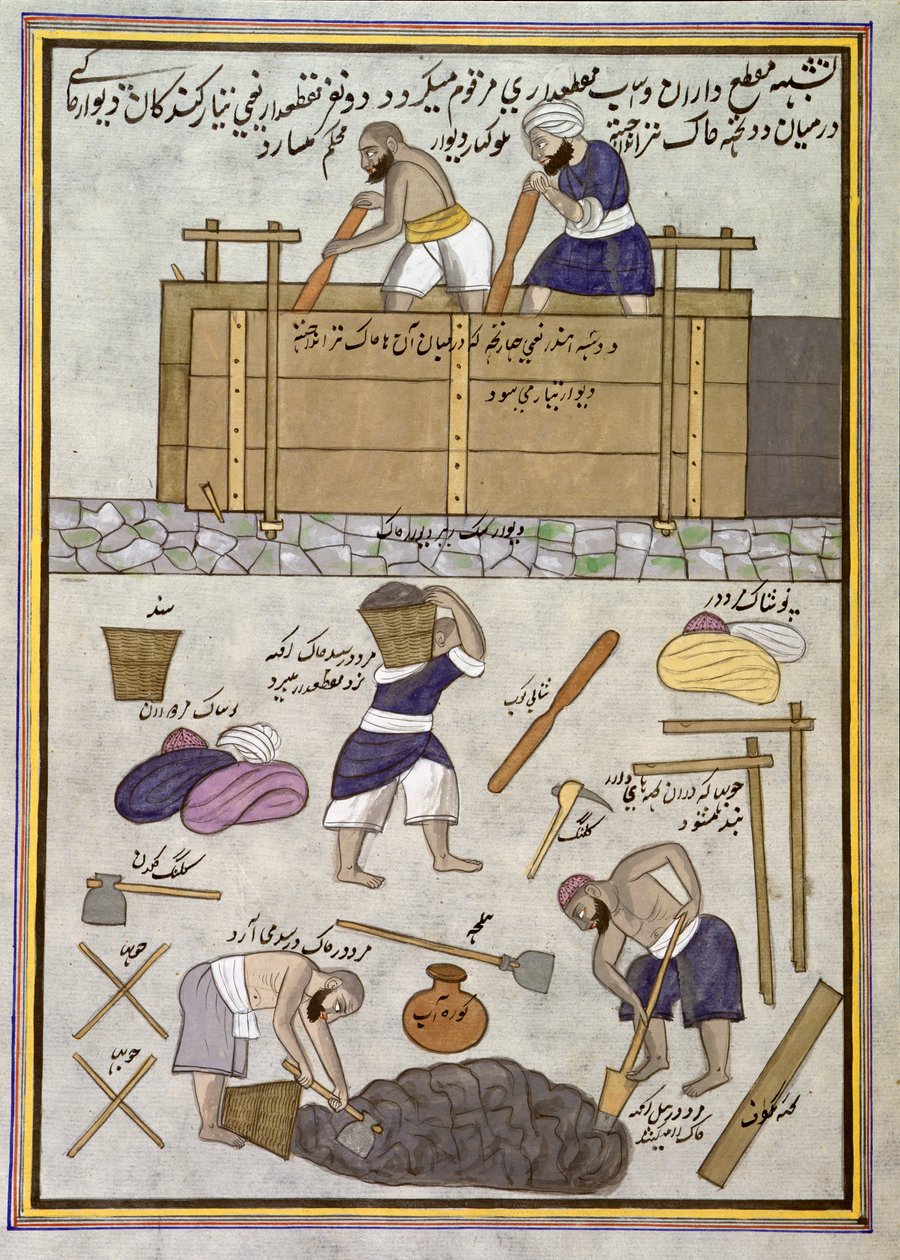 Add.Or.1717 Stavitel hliněných stěn (akvarel na papíře) od Indian School