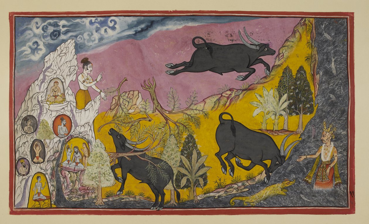 Přidejte 15296 (2) f.11r, Sugriva pak říká Rámovi a Laksmanovi, jak mocný je jeho bratr Ba od Indian School