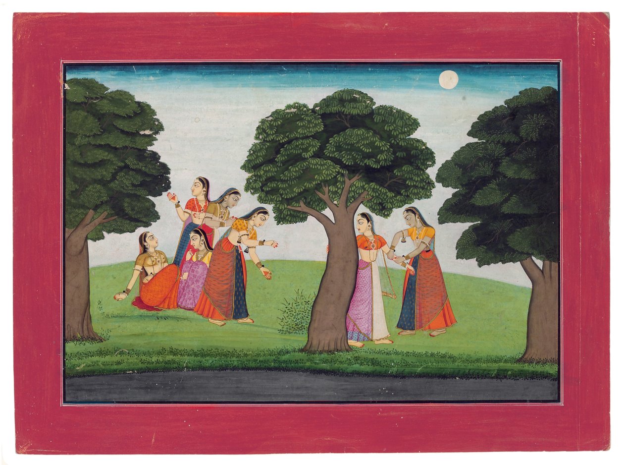 After Krishna Vanishes, cca 1760-65 (neprůhledné wc a zlato na papíře) od Indian School