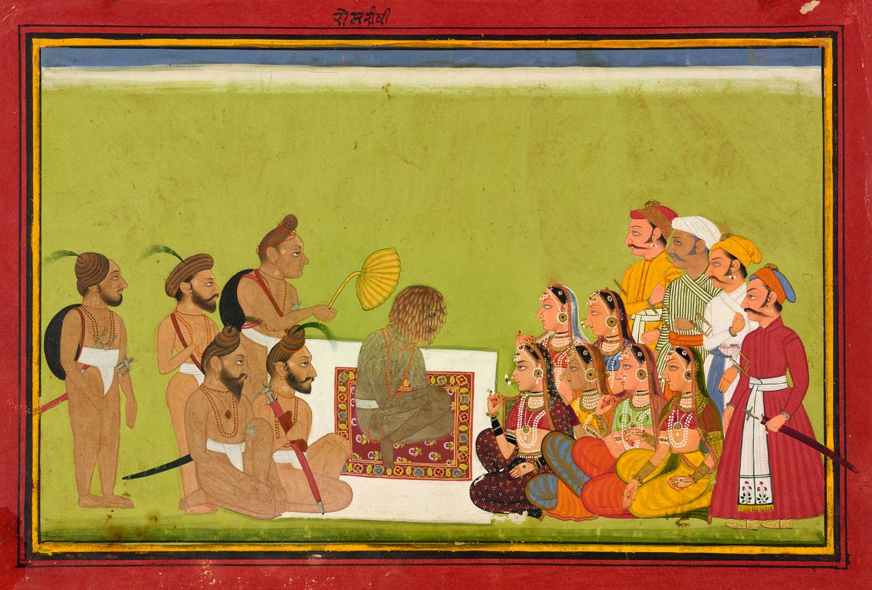 Audience u Rom Rishi, kolem 1700-1725 od Indian School