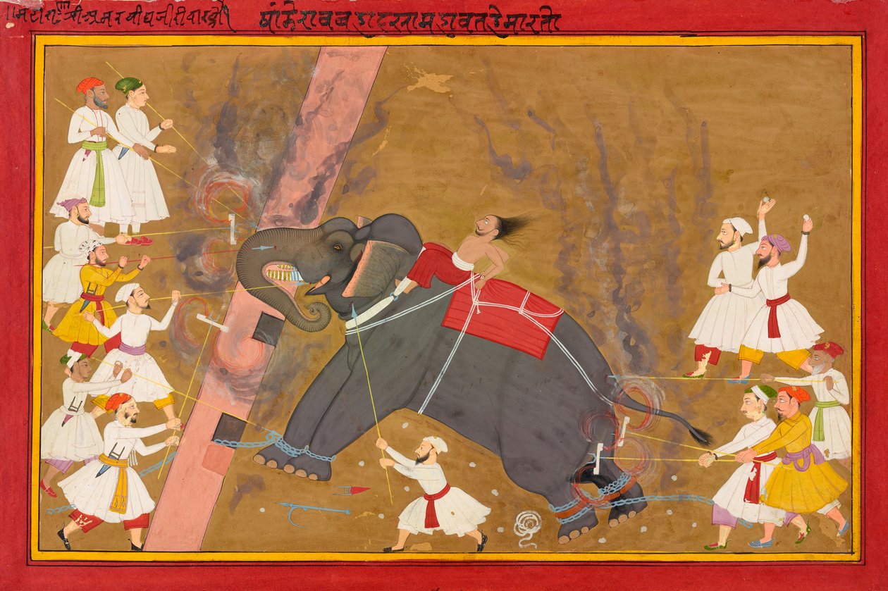 Slon šílí kolem roku 1700 od Indian School