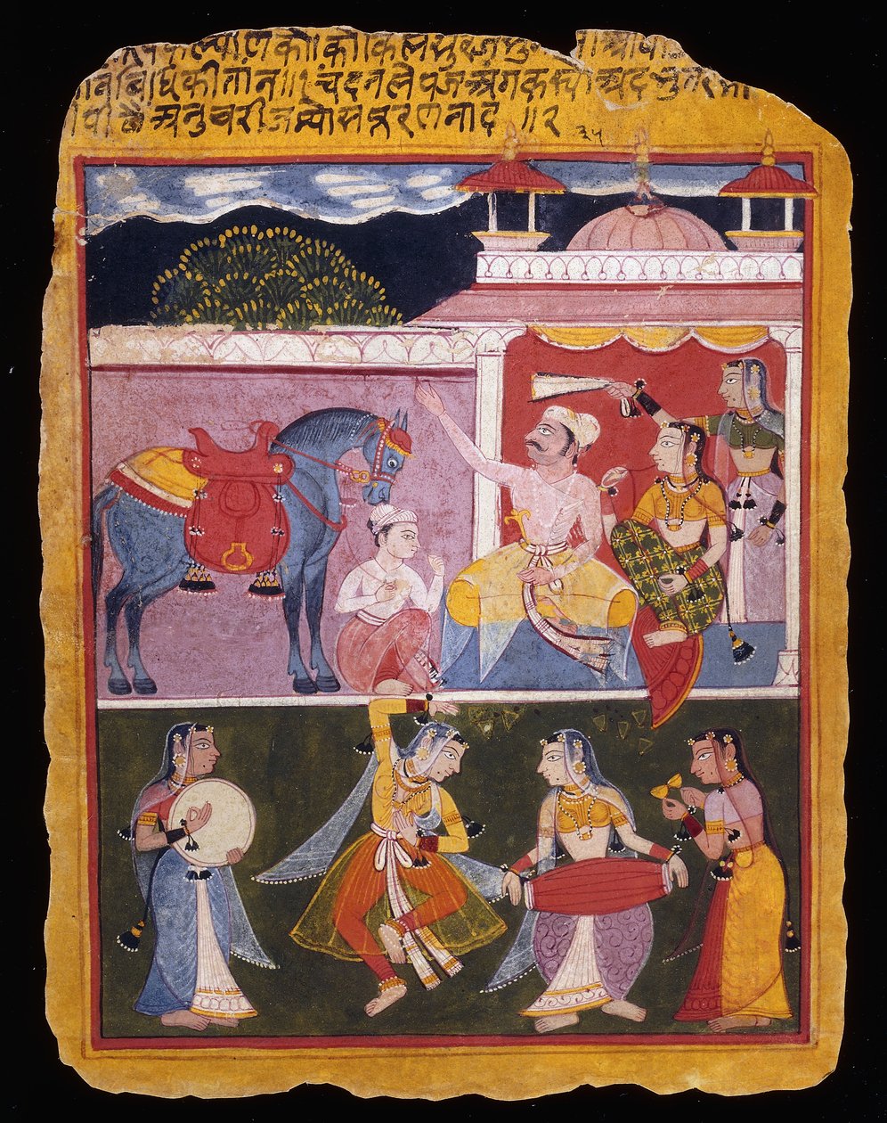 Ilustrace k Rasikapriya z Keshav Das, počátek 17. století od Indian School