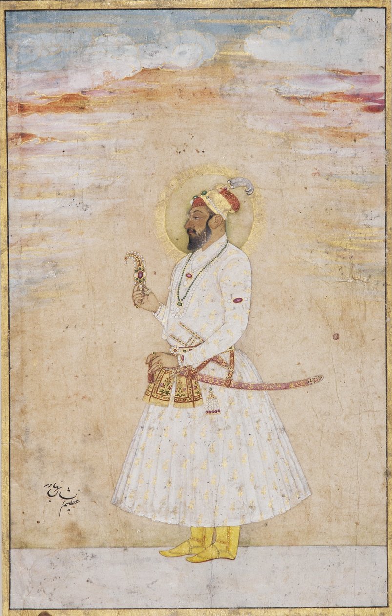 Azim us Shan Bahadur, cca 1720 (neprůhledné wc a zlato na papíře) od Indian School