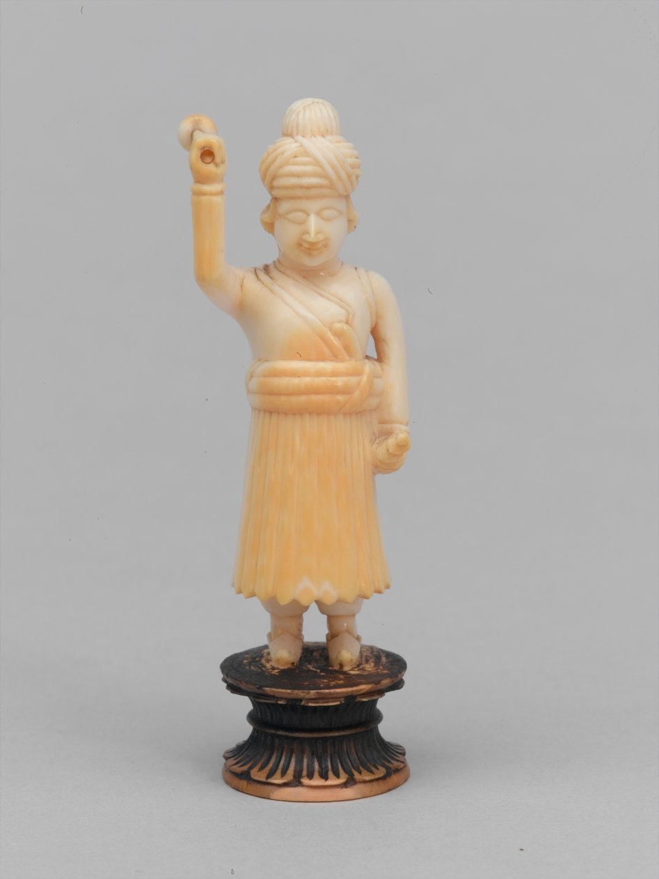 Černý pěšec, šachová figurka, Indie, cca 1820 od Indian School