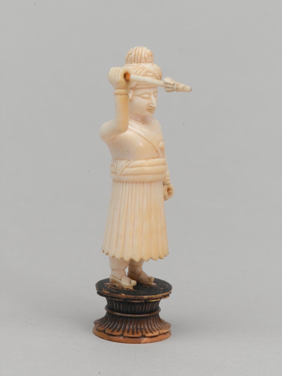 Černý pěšec, šachová figurka, Indie, cca 1820 od Indian School
