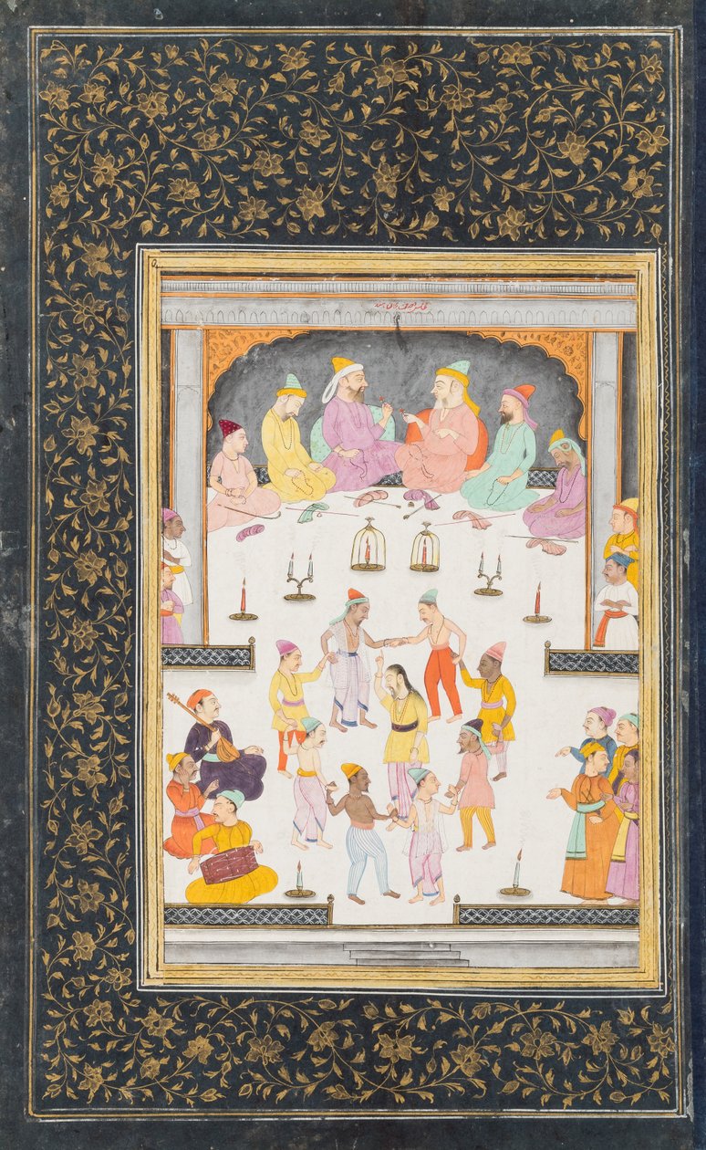 Derviši tančí před skupinou muslimských bohů od Indian School