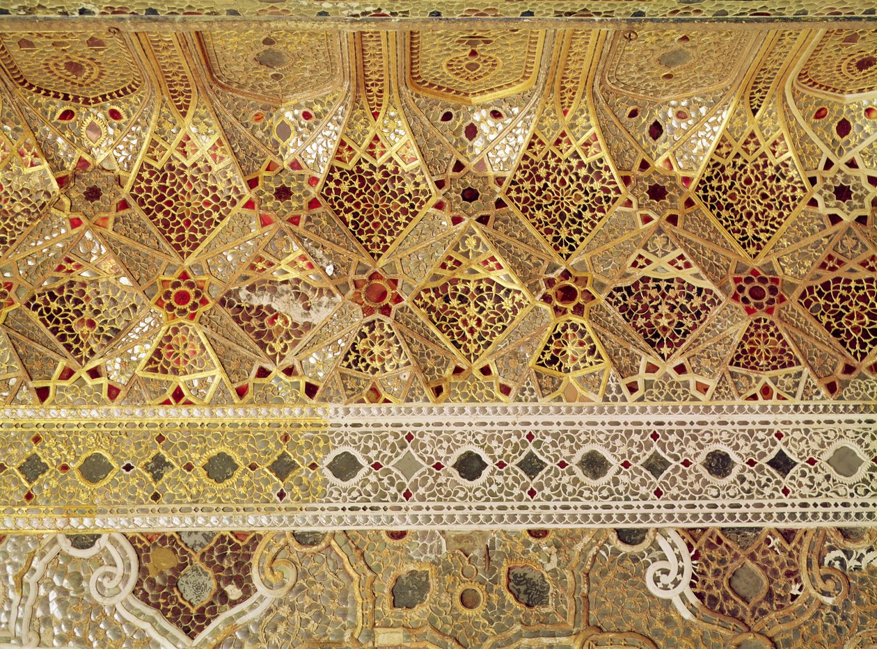 Detail galerie zrcadel, Sheesh Mahal, pevnost Lahore od Indian School