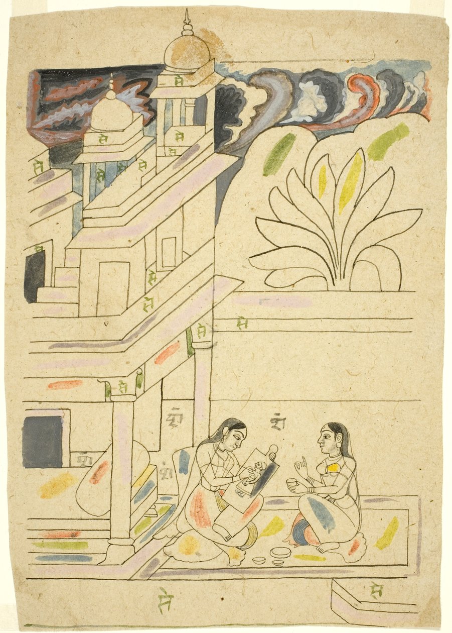 Dhanasri Ragini, 18. století od Indian School