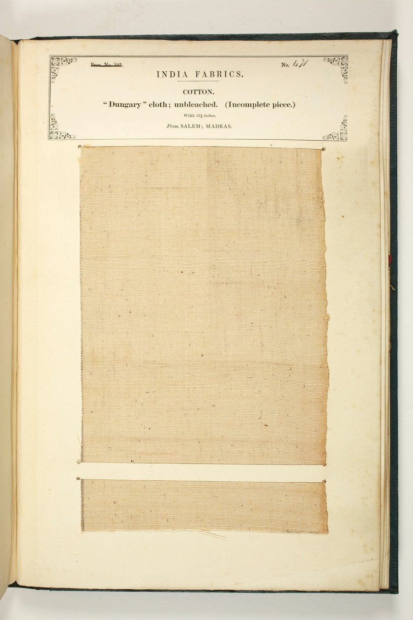 Dungary Cloth, Salem, Madras, ze sbírky indických textilních výrobců, John Forbes Watson, publikoval v roce 1866 od Indian School