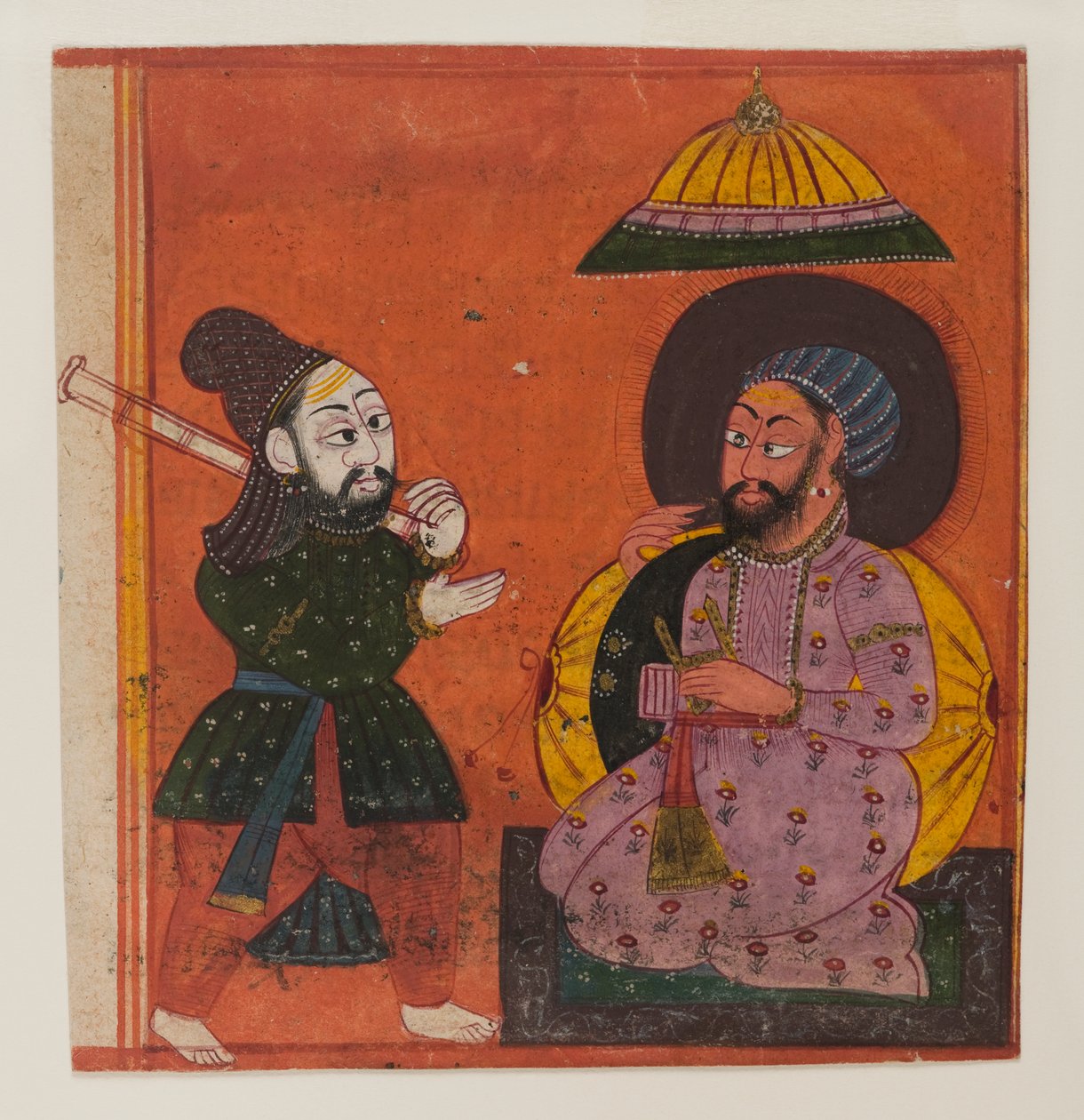 Fragment stránky ze série Markandeya Purana, cca 1625 (neprůhledné wc a zlato na papíře) od Indian School