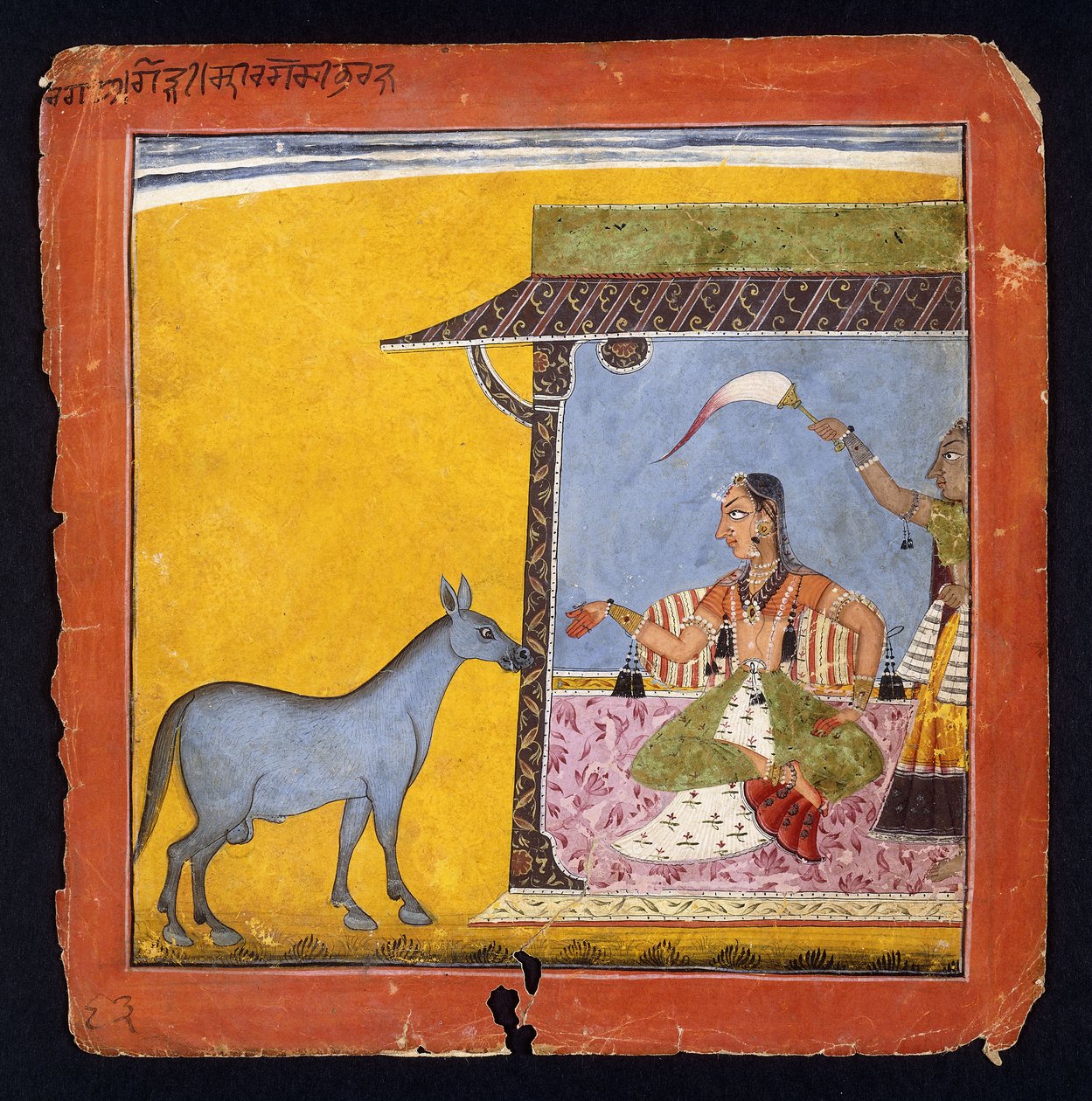 Gaudi Ragini, manželka Sri Raga, c.1690-5 od Indian School
