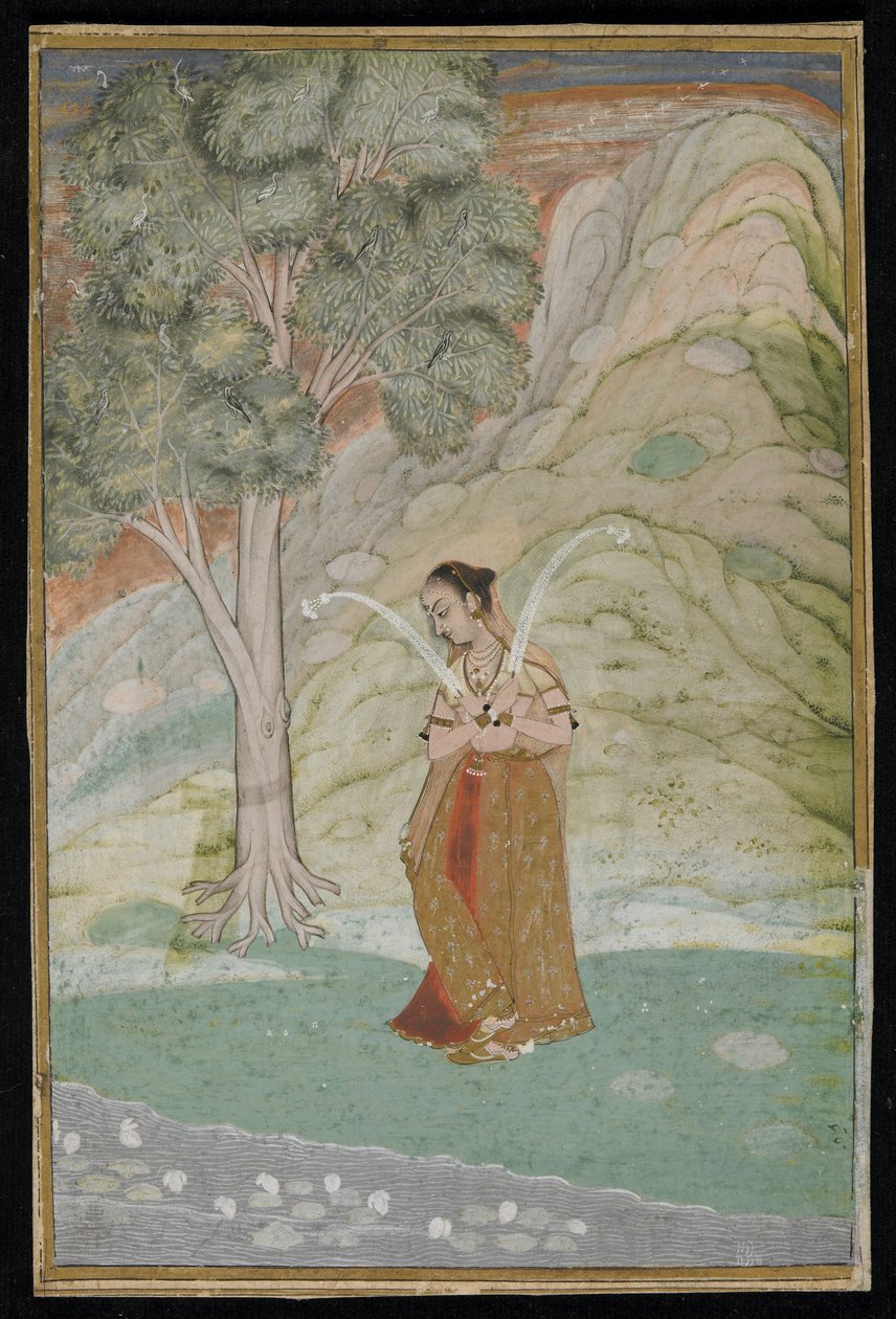Gauri Ragini, rukopisné folio, konec 18. století od Indian School