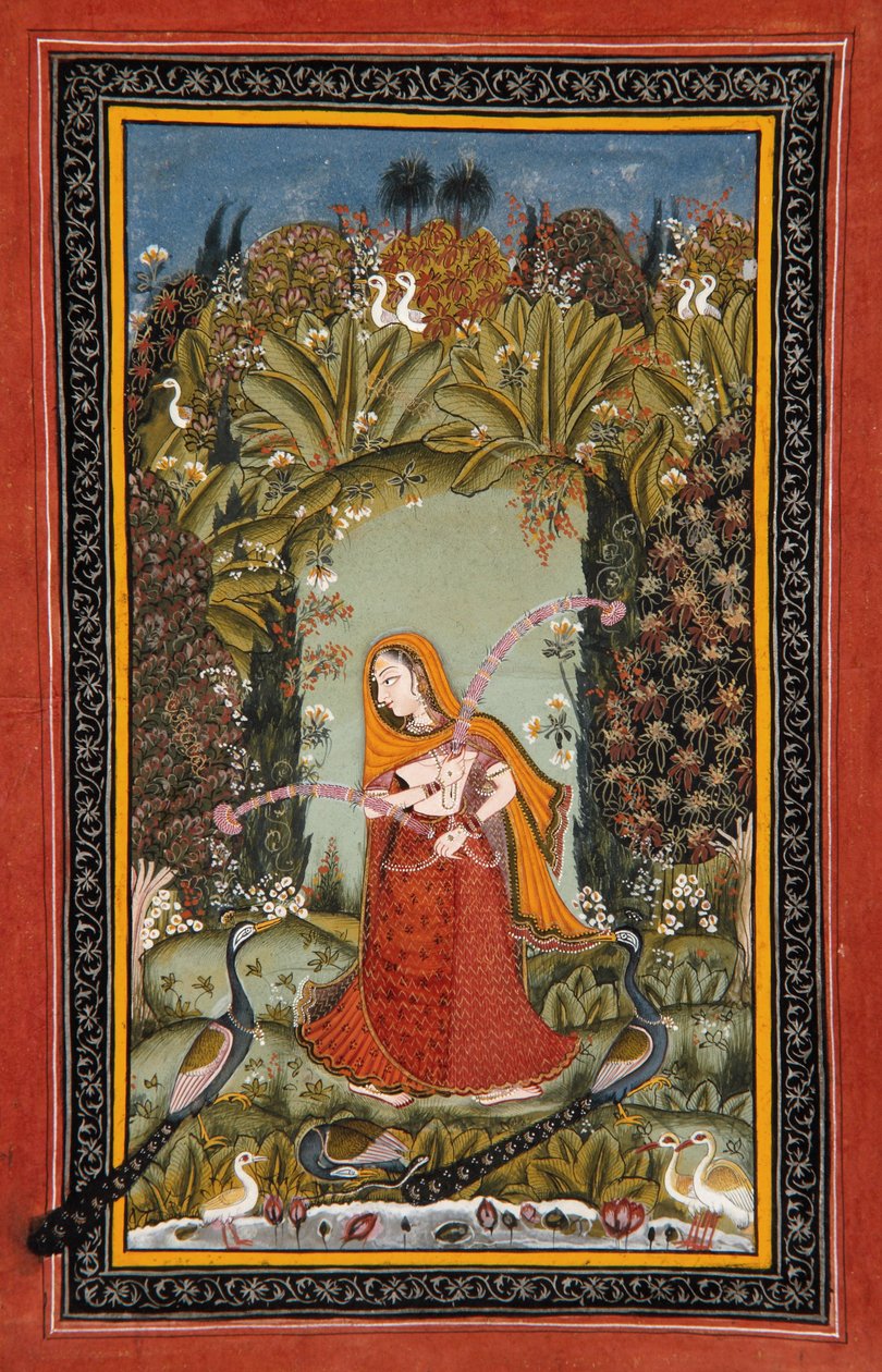 Gauri Ragini z Malkos, kolem roku 1770 (neprůhledná toaleta na papíře) od Indian School