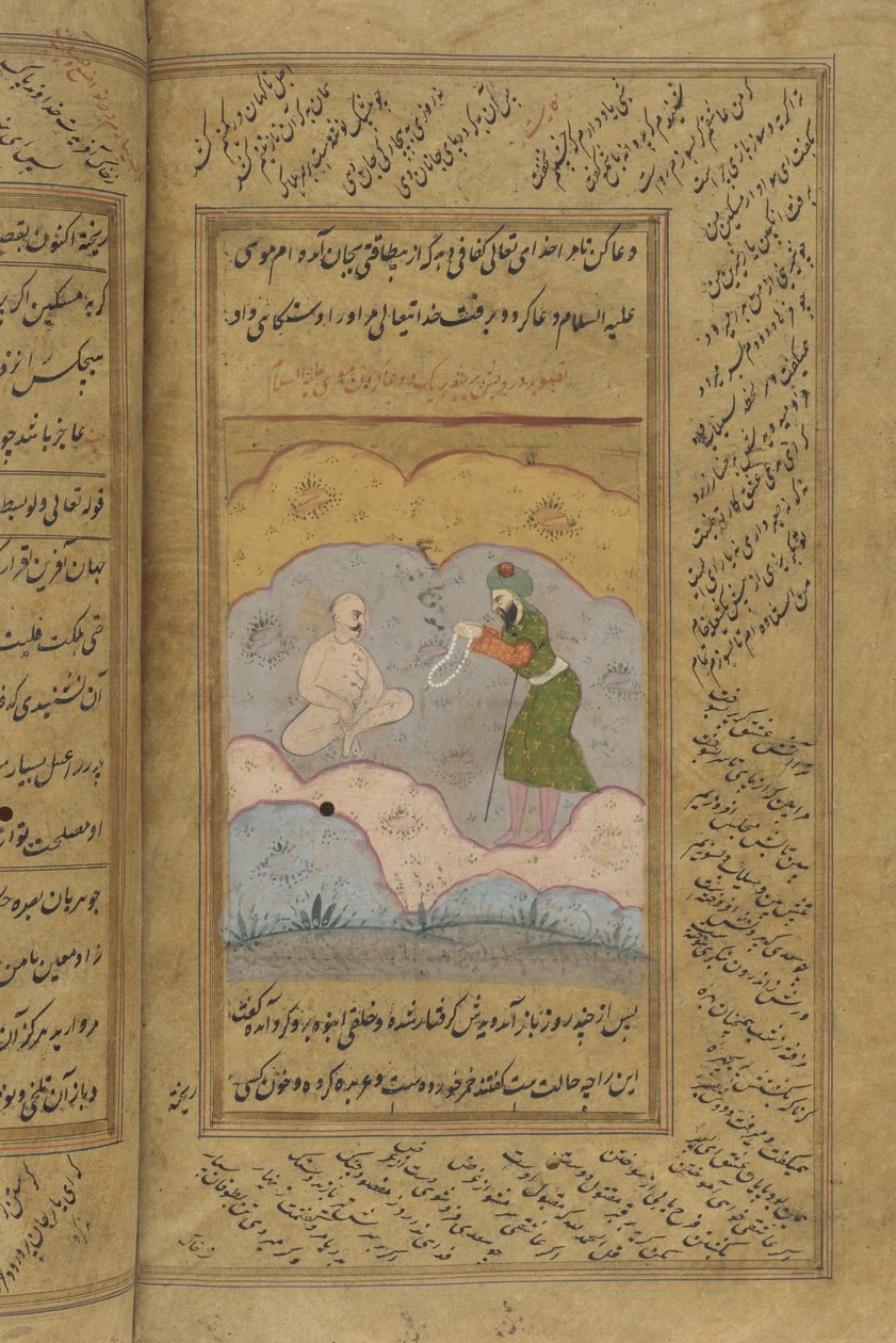 Rukopis Gulistan of Sadi (inkoust, neprůhledný akvarel a zlato na papíře) od Indian School