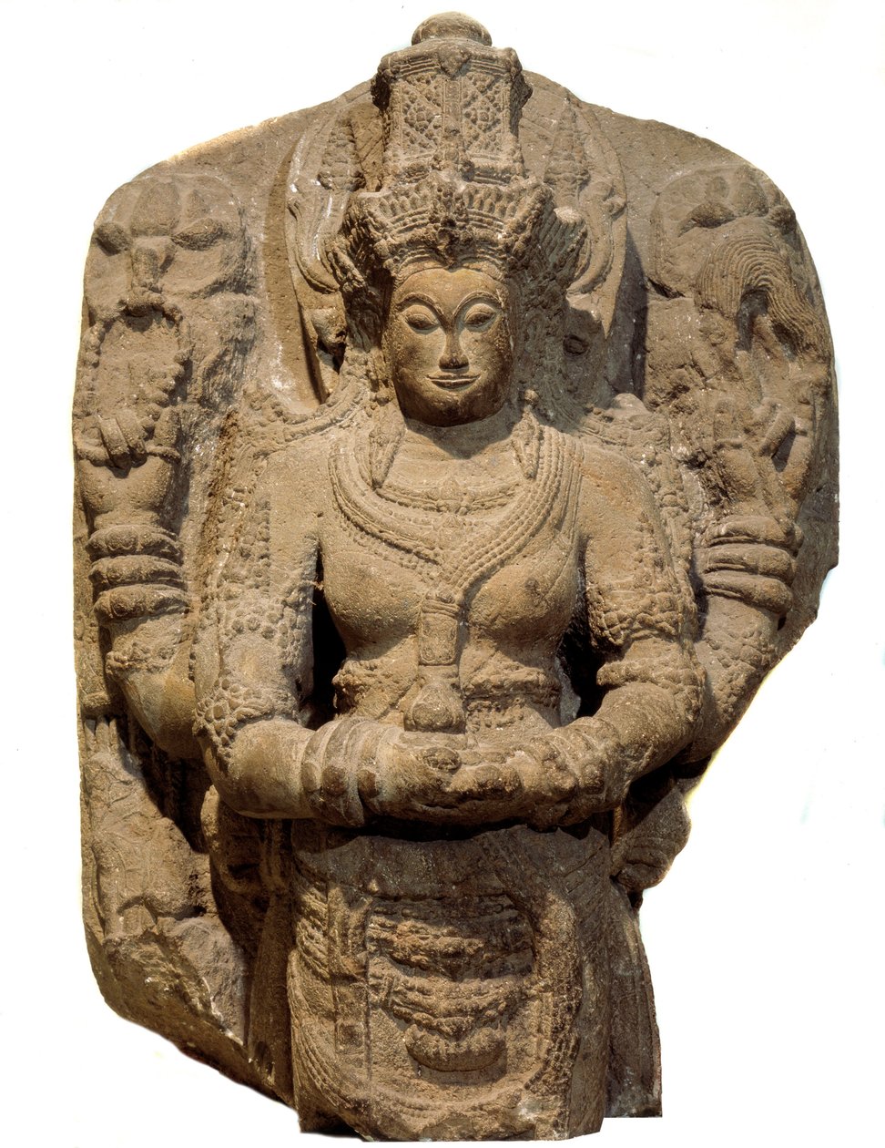 Hinduismus: stéla zasvěcená bohyni Devi. 15. století Z ostrova Jáva. Paříž, Guimetovo muzeum, Národní muzeum asijského umění od Indian School