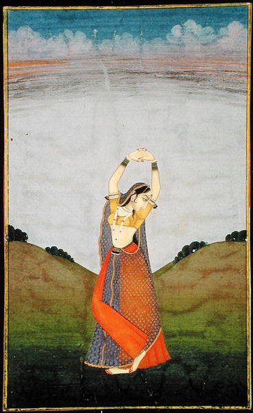 V. 57.13 Žena toužící po svém milenci, kolem 1780 (vellum) od Indian School