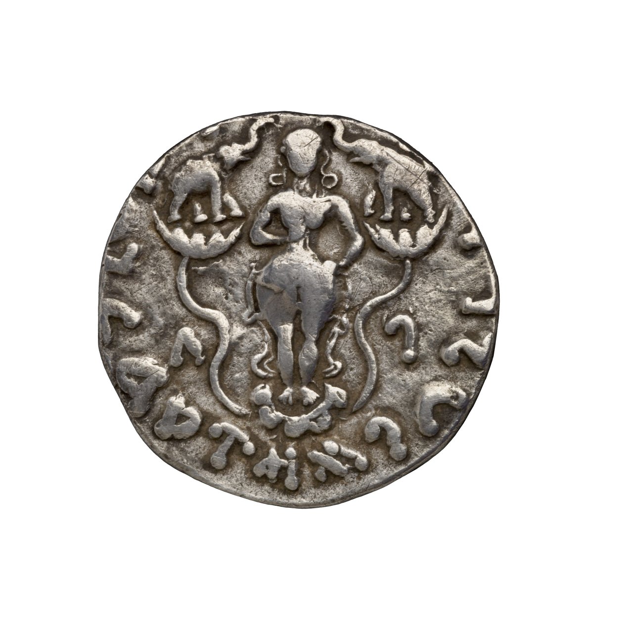 Indo-skytská mince, 20 př. n. l. (stříbrná) od Indian School