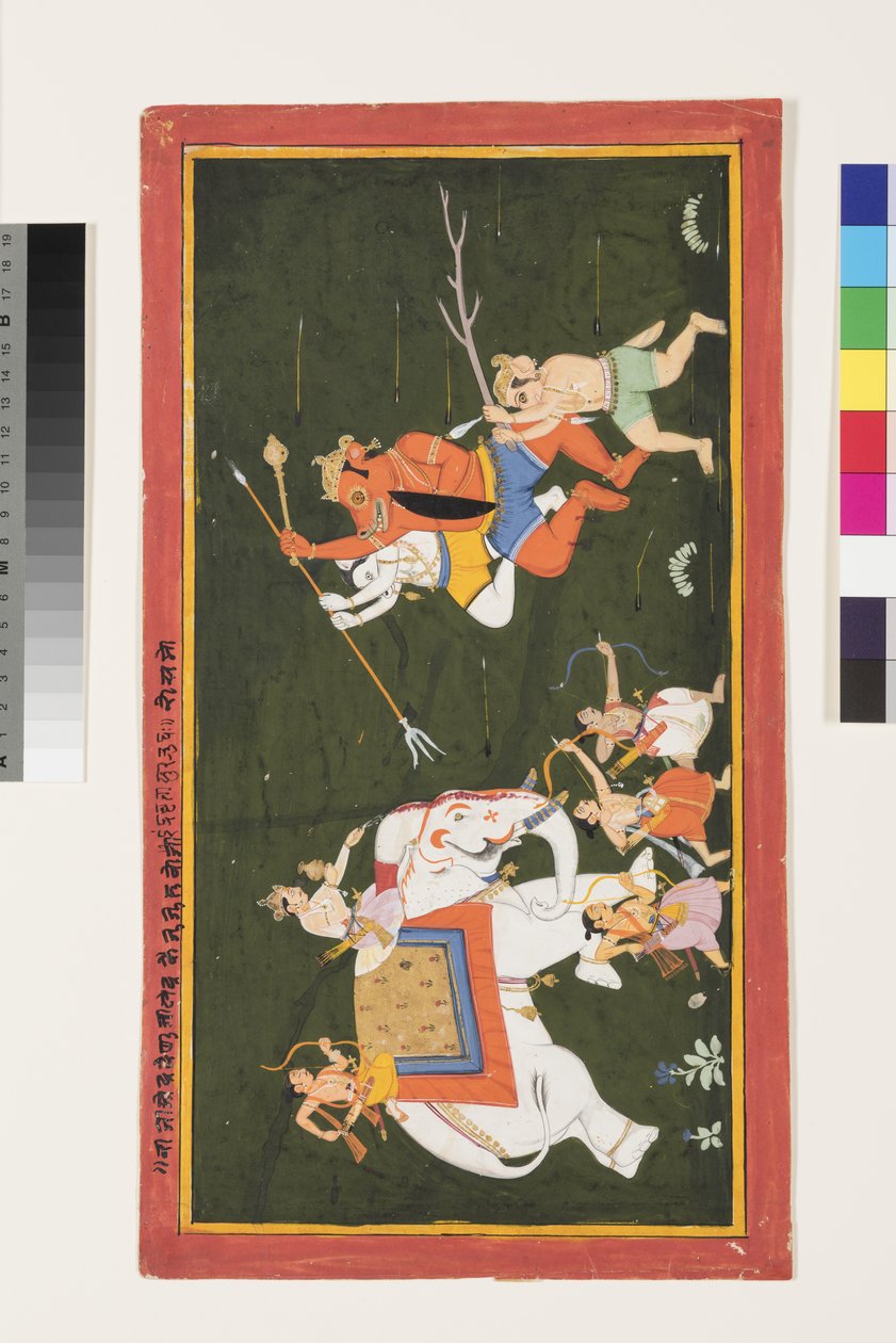 Indra bojuje s démonem Vritrasura, 1680-1700 od Indian School