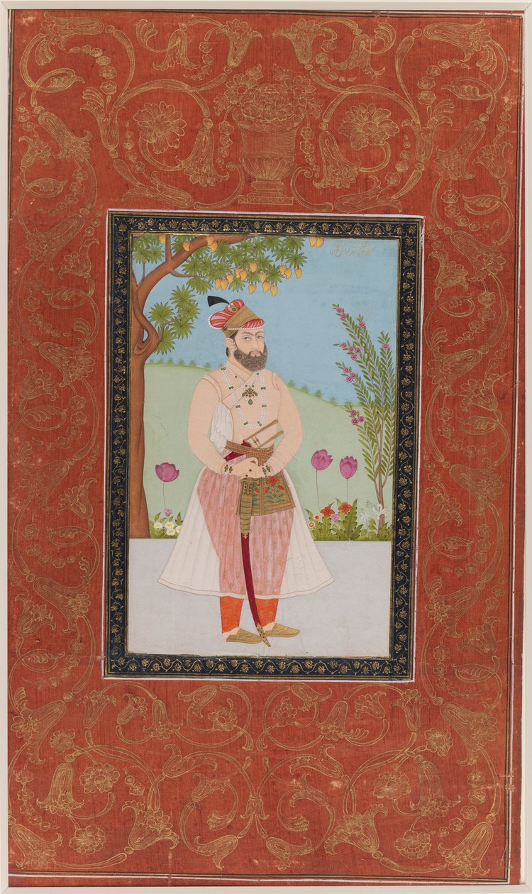 Iraj Khan, 1875-1900 (neprůhledné wc a zlato na papíře) od Indian School