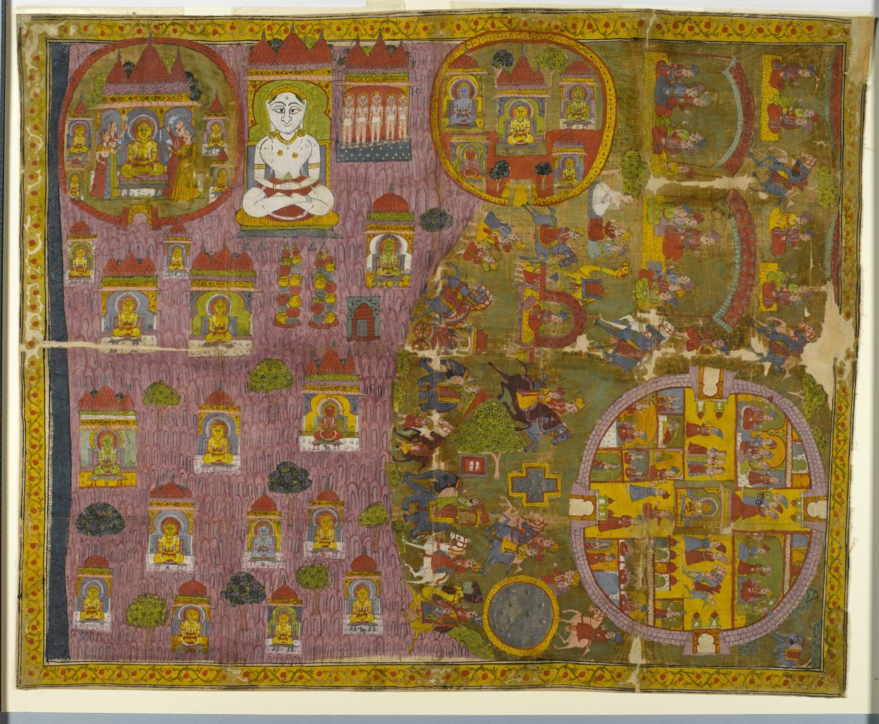 Džinistická pouť, vyrobená v Rádžasthánu, kolem roku 1750 (neprůhledné wc a zlato na látce) od Indian School