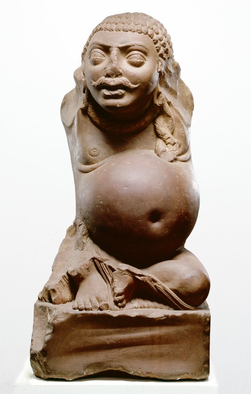 Kubera, hinduistický bůh bohatství, kultura Ramnagar, z Ahichatry, Uttar Pradesh, 200 nl (červený pískovec) od Indian School