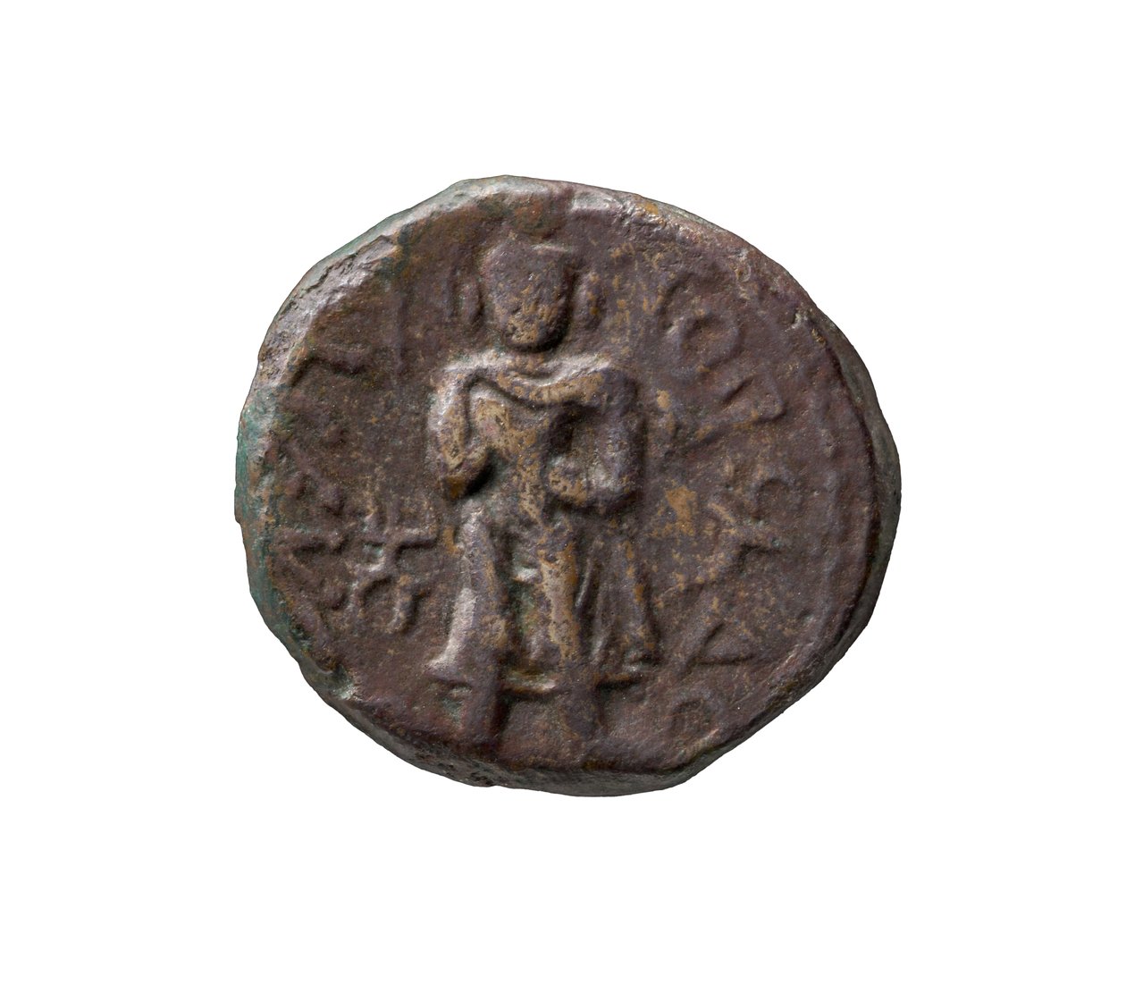 Kushan Coin, AD 127-155 (měď) od Indian School