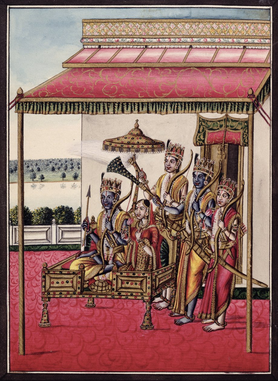 MSS EUR C 116/1 f.13v Ráma, z hinduistického eposu „Adhjátma Rámájana“ od Indian School
