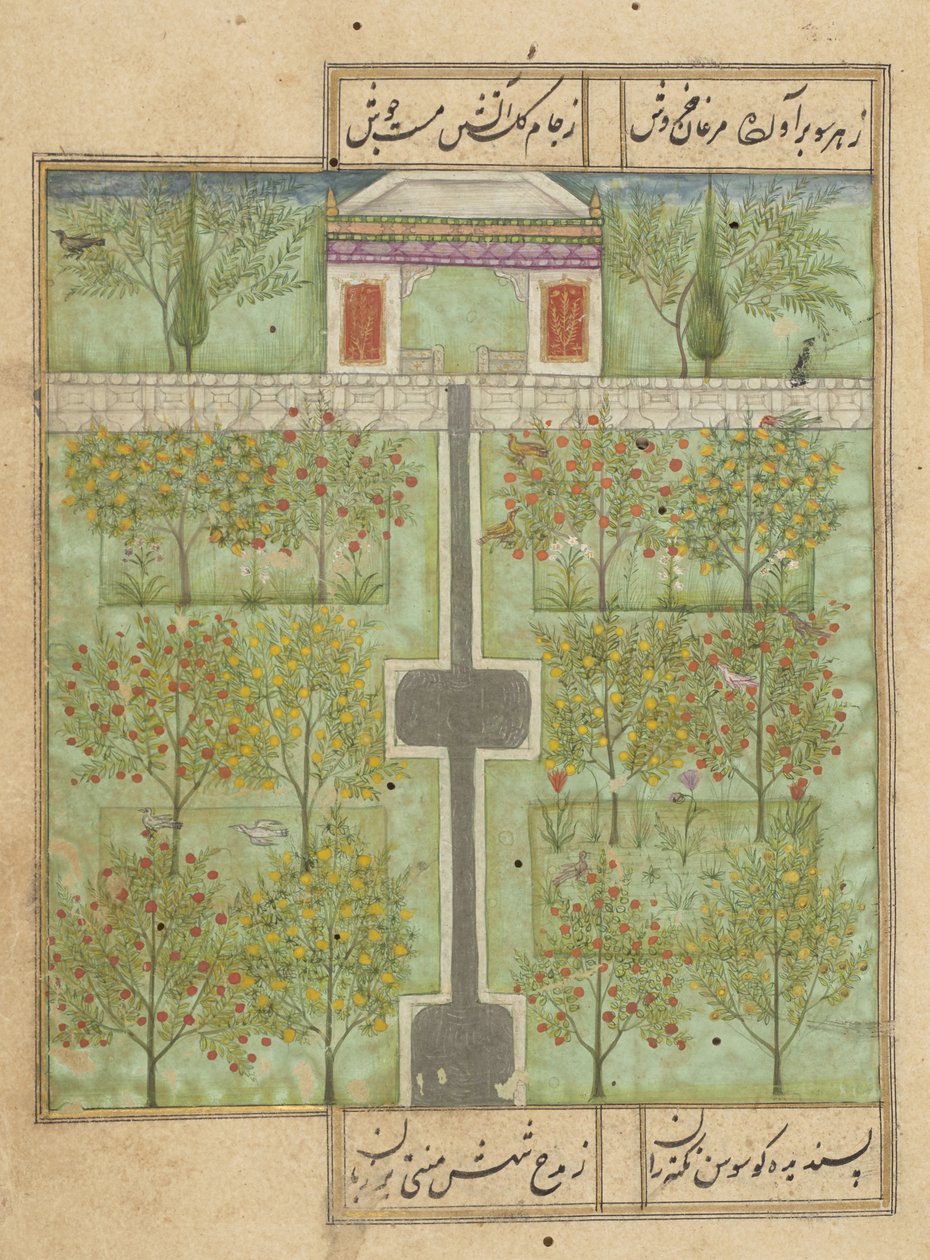 MS Or 338 f.110r, Sadová zahrada v Deccani od Indian School