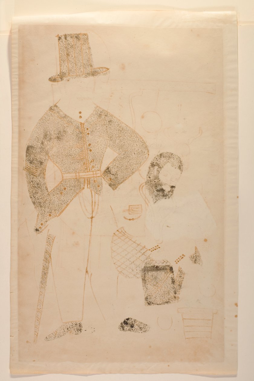 Mahant obrací lis na olej ve vězení, Kalighat Album, cca 1880 (akvarel) od Indian School