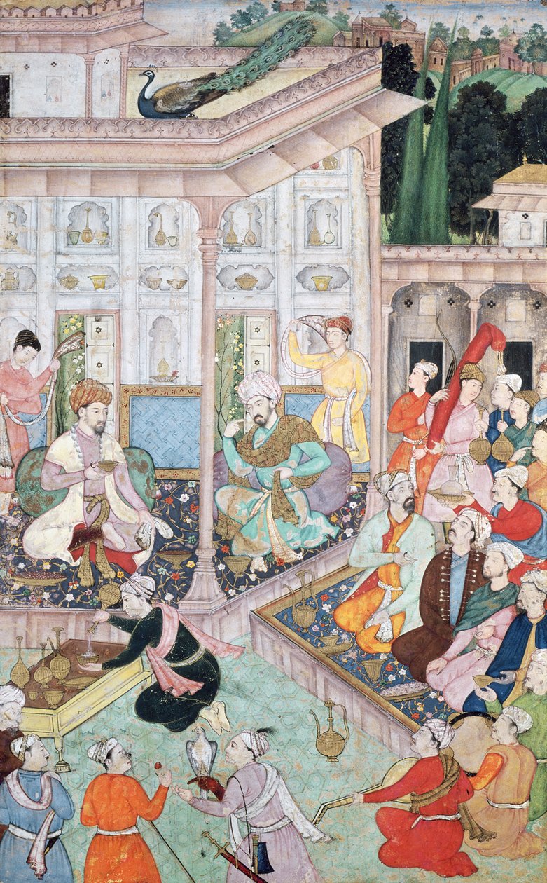 Setkání mezi Baburem a Bedi Az Zaman Mirzou, 16.-17. století od Indian School
