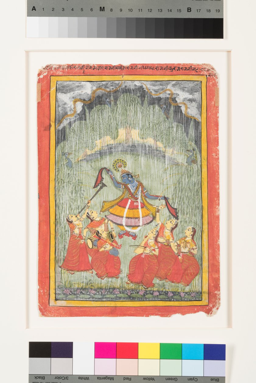 Megh Malar Raga, cca 1720 (neprůhledné bez papíru na papíře) od Indian School