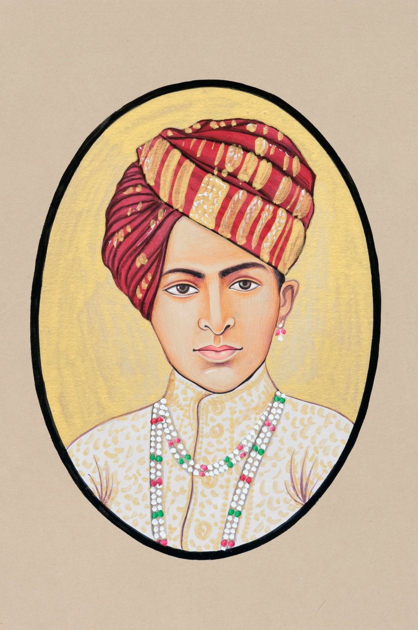 Miniaturní malba mahárádži Džaj Singha Alwaru od Indian School