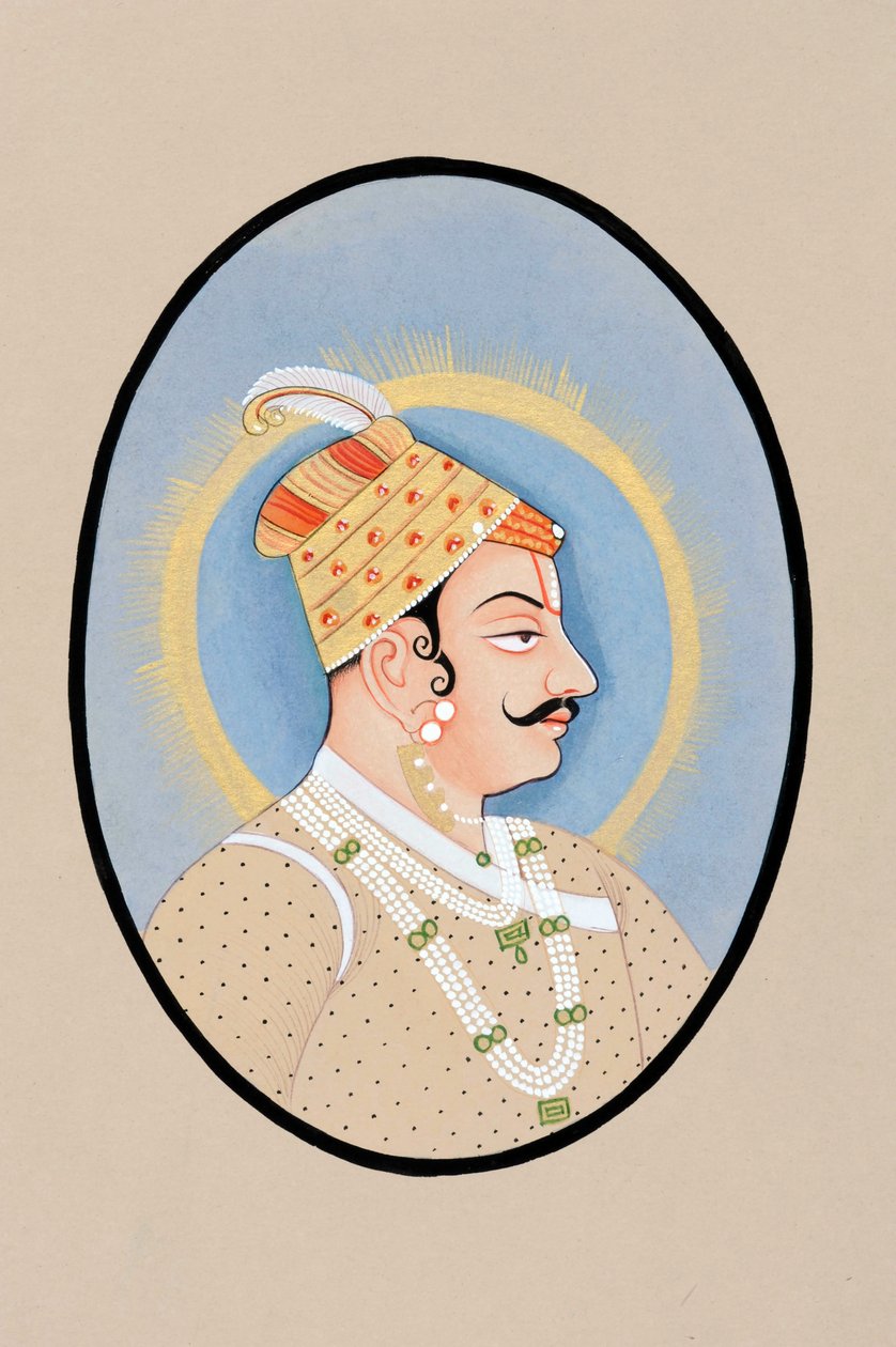Miniatura Maharádža Pratap Singh Kishangarh od Indian School