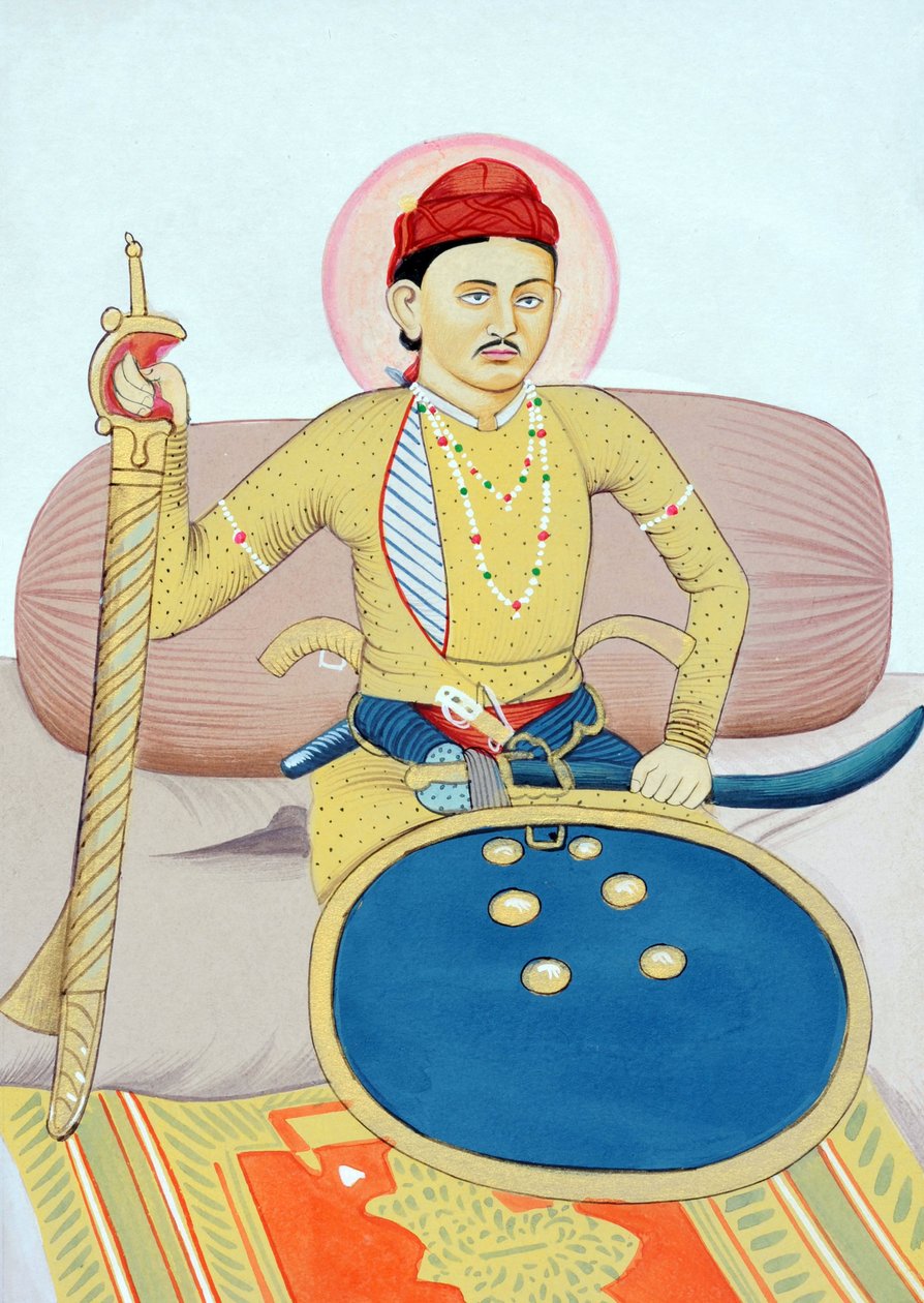 Miniatura Maharádža Rana Zalim Singh Jhalawar od Indian School