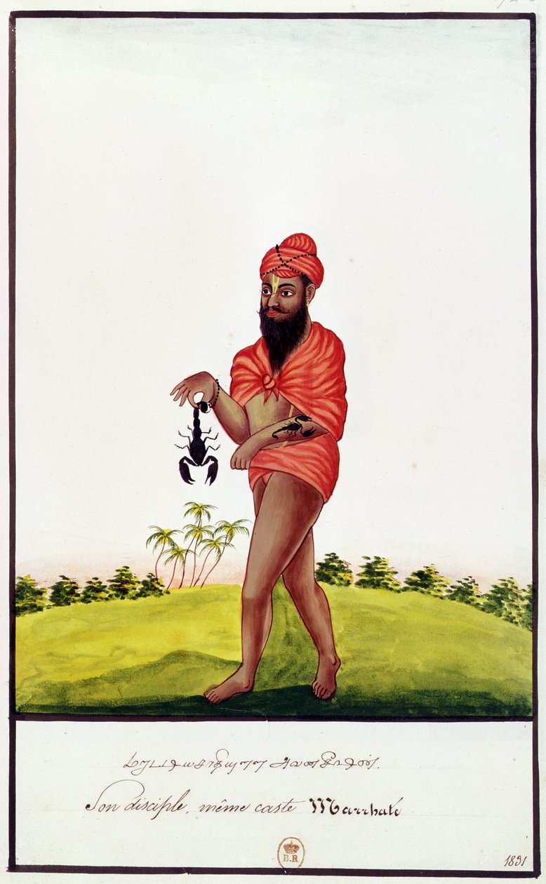 Ms Indien 743 Prodejce prostředků proti štípnutí štírem, 1831 od Indian School