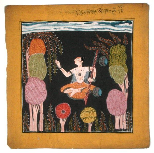 Hudební režim Goda Raga-Kulu-Pahari, C100-80 (gauche na papíře) od Indian School