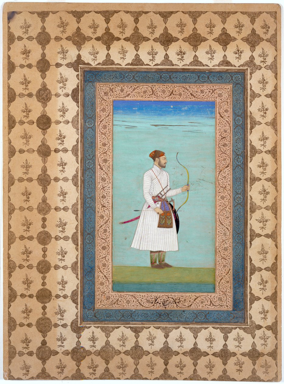 Portrét Luhrasp Chána, dynastie Mughalů, asi 1655-65 (tuš, akvarel a zlato na papíře) od Indian School