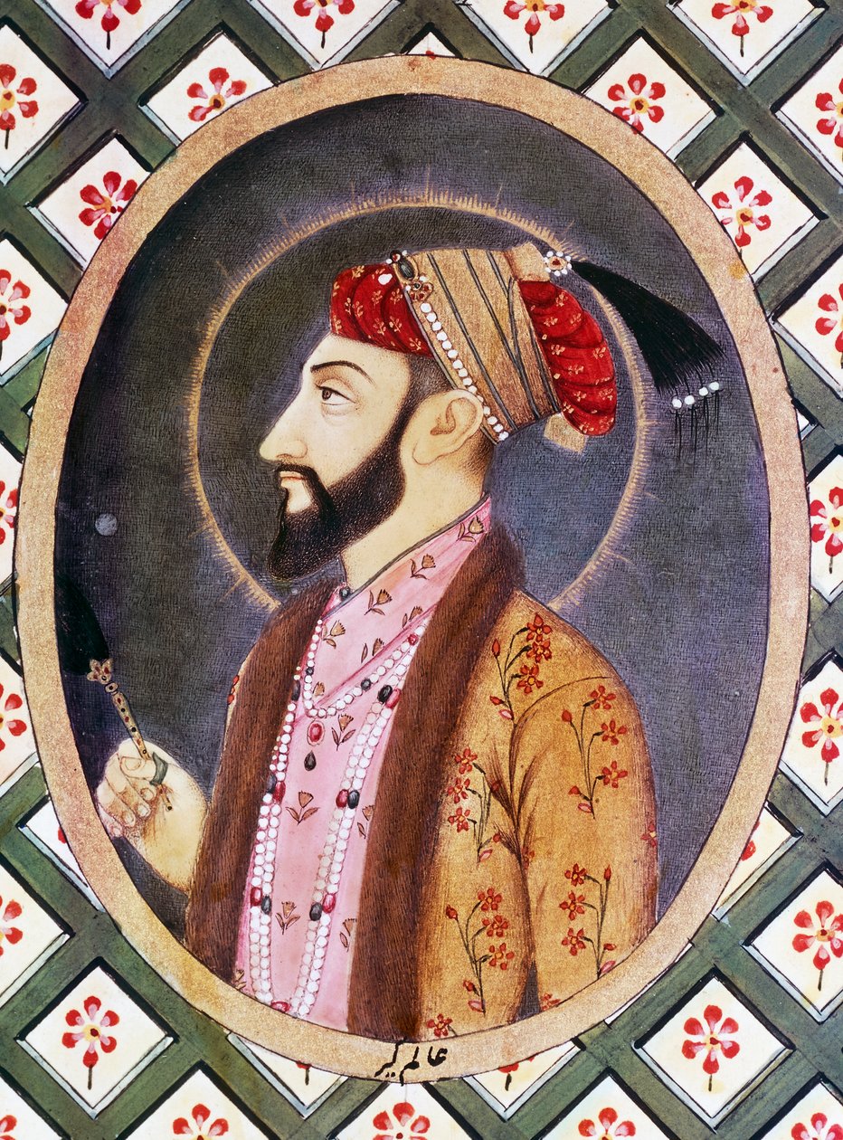 Portrét mughalského císaře Aurangzeba známého jako Alamgir I (1618-1707), vládce Indie v letech 1658 až 1717 od Indian School