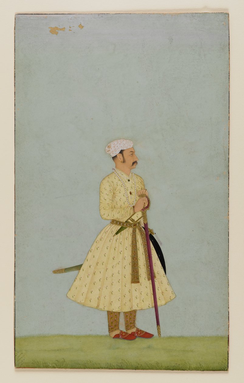 Portrét Rao Chattara Sala z Bundi, kolem roku 1675 (neprůhledné wc a zlato na papíře) od Indian School
