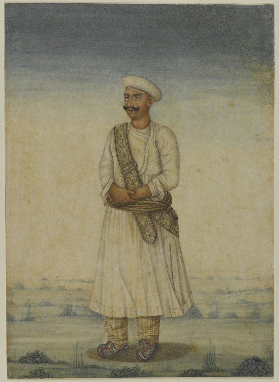 Portrét muže (akvarel na papíře) od Indian School