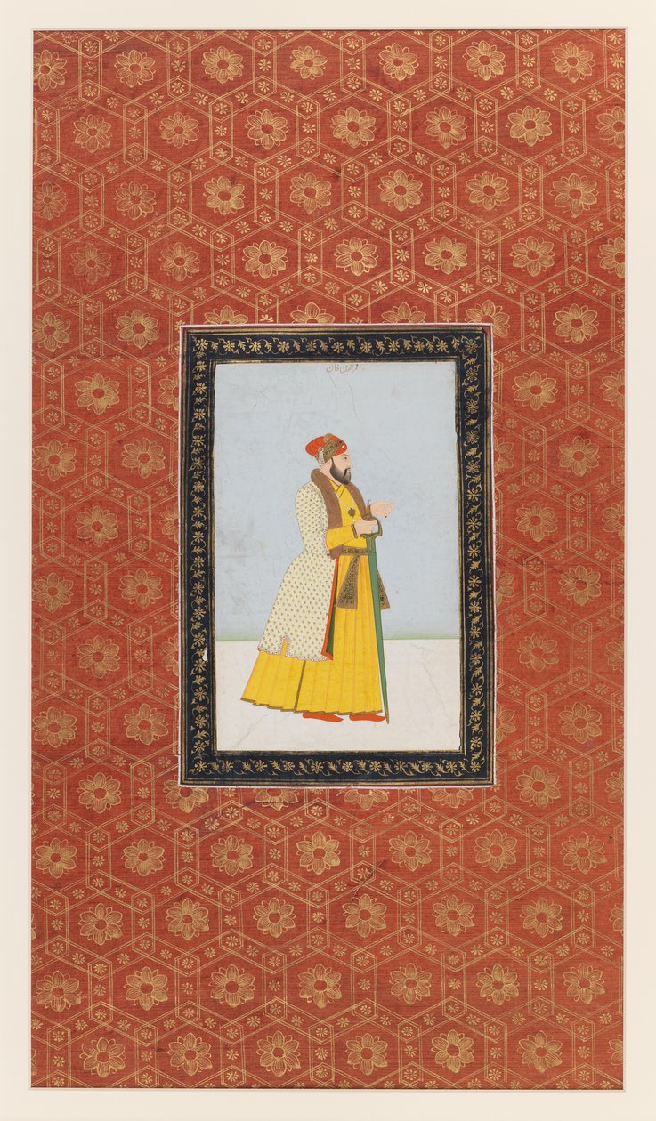 Qamar al-Din Khan, 1875-1900 (neprůhledné wc a zlato na papíře) od Indian School