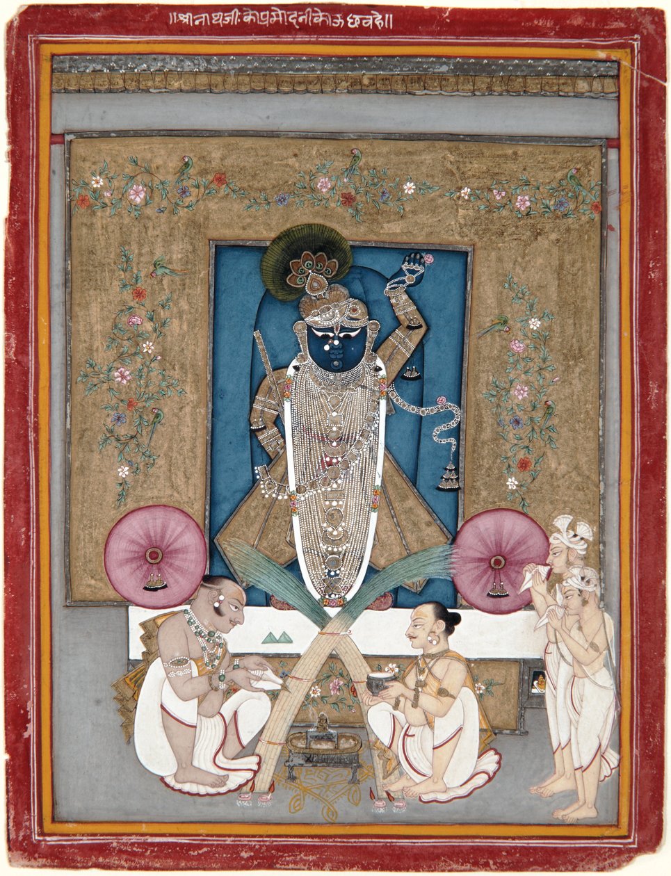 Rajmalkos Raga, cca 1775 (neprůhledný akvarel a zlato na papíře) od Indian School